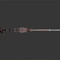 Glowing Fantasy Sword With Red Yellow Blade And Intricate Ornate Hilt Design