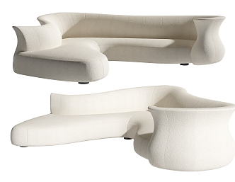 Modern Curved Multiplayer Sofa 3d model