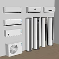 Assorted Air Conditioners and Fans Including Wall Mounted Standing and Tower Models 3d model