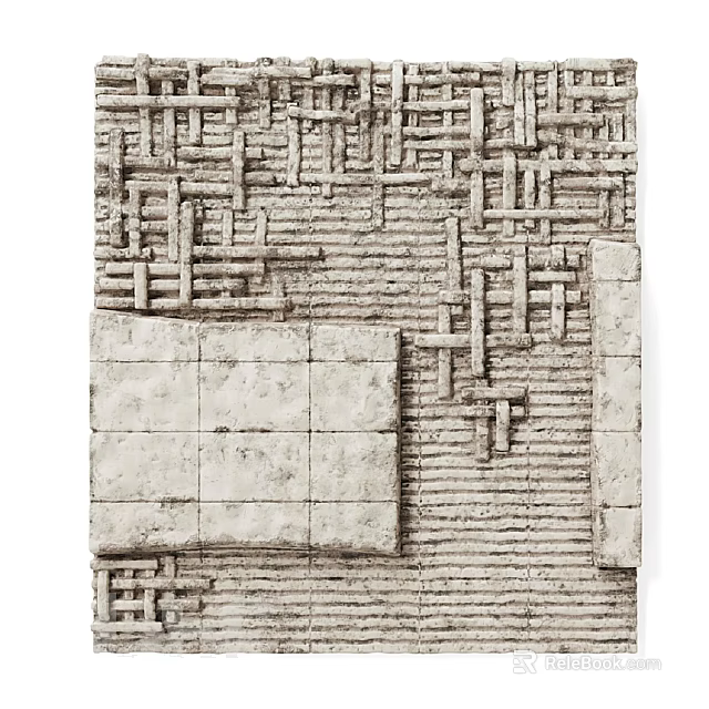 Textured Wall Design With Modern Geometric Patterns And Interlocking Lines 3d model