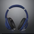 Blue Over Ear Headphones With Ergonomic Design And Comfortable Ear Cushions