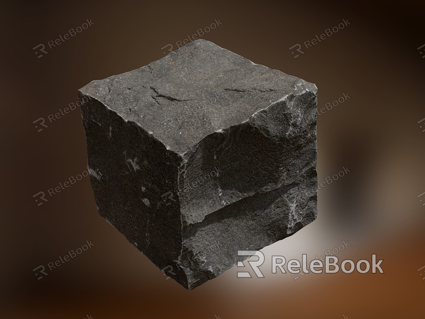 Stone Rock Stone Block Cement Stone Platform Shizhu Mountain Granite Broken Stone Road Brick Brick Road Brick model