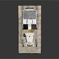 Vintage White Tracked Vehicle Model With Wooden Details And Display Base On Gray Background