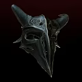 Gothic Horned Skull Mask Decorative Ornament Set For Dark Themed