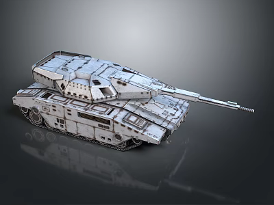 Modern Tank Design With Detailed Armored Structure Cannon Barrel And Tracks 3d model