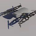 Gray Quadcopter Drone With Black Frame And Rotors For Aerial Operations