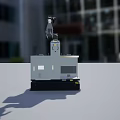 Industrial Robotic Arm Mounted On Automated Machine Base With Control Panel 3d model