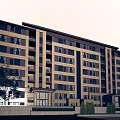 Modern Multi Storey Residential Building With Bright Windows Landscaping And Entrance Lighting