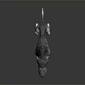 Gray Wolf Game And Movie Character With Long Snout Yellow Eyes Standing Pose 3D Rendered