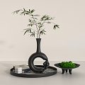 Wooden Vase Bamboo Bonsai 3d model