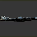Garden Landscape Design With 3D Mountain Terrain Snow Covered Peaks And River Valleys