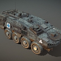 Armored Vehicle Armored Transport Vehicle Armored Carrier Launcher Light Tank Infantry Fighting Vehicle Low Face Number Low Model Simple Model Game Sub-era Film and Television Level 3d model