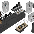Modern Display Shelves and Glass Cabinets Showcasing Ceramic Vases and Decorative Items