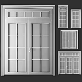 White Double Doors With Glass Panels And Various Window Styles For Home Interior