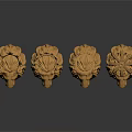 Four Royal Lion Head Sculptures With Various Crown Designs For Decoration