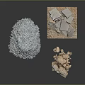 Natural Stone Wood Materials Including Crushed Stone Slate And Wood Blocks For Decorative Use