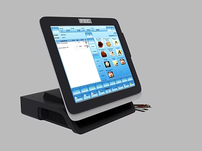 Commercial Touchscreen Device with Retail Interface and Digital Display for Business Checkout 3d model