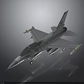 Detailed 3D Rendered Aerospace Fighter Jet with Sharp Nose Transparent Cockpit and Missile Mounts