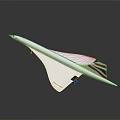 White Supersonic Aircraft Model With Streamlined Design And Red White Blue Tail 3d model