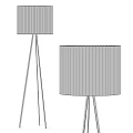 Modern Floor Lamps With White Lampshade And Black Tripod Base Two Different Styles