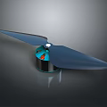 Modern Blue Bladed Device With Circular Base And Orange Internal Components 3d model