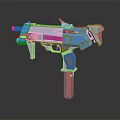Futuristic Toy Gun With Blue Pink Silver Sleek Design Barrel Grip And Vibrant Colors