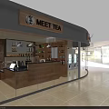 Meet Tea Milk Tea Shop With Open Storefront Wooden Counter And Modern Decor
