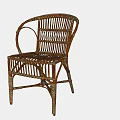 Two Classic Wicker Leisure Chairs With Armrests And Rattan Weave Design