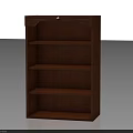 Brown Wooden Cabinet With Open Shelves For Home Storage Solution 3d model