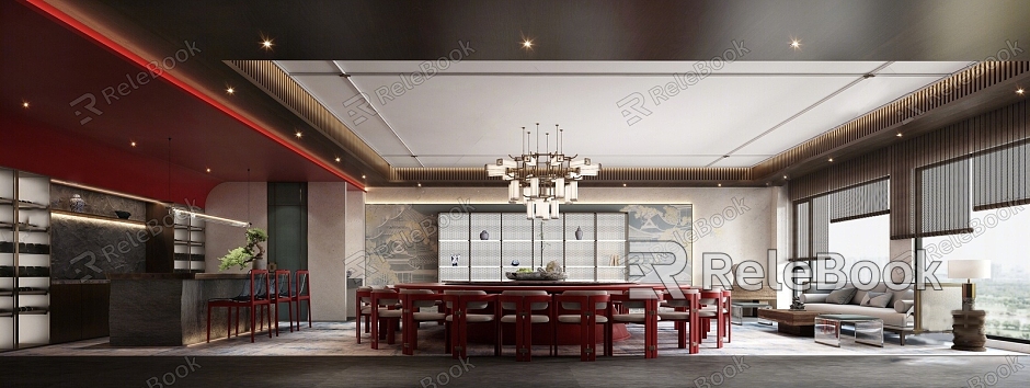 New Chinese-style private room Chinese restaurant private room model