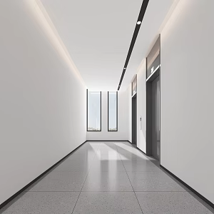 School Corridor Elevator Classroom 3d model