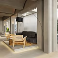 Modern Reception Desk Interior With Large Windows White Chairs Green Plants And Minimalist Design