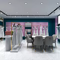 ESMODEN Clothing Store Fashionable Window Display With Mannequins And Hanging Clothes