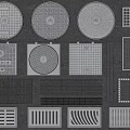 Road Infrastructure Manhole Covers And Grates With Various Shapes And Drainage Designs 3d model