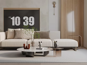 Modern three-seat sofa 3d model