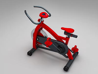 Red and Black Stationary Exercise Bike with Comfortable Seat and Sturdy Frame Fitness Equipment 3d model
