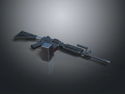 Modern Tactical Assault Rifle With Detachable Magazine Ergonomic Stock And Long Barrel 3d model