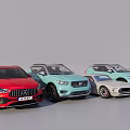 Assorted Colored Cars Including Sports Car And SUV Models On