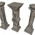 New Chinese Style Column Landscape Column 3d model