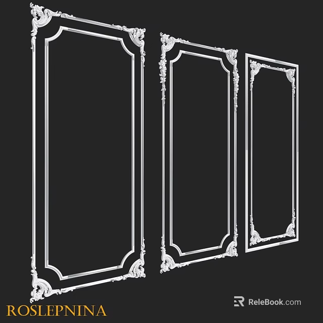 Architectural Decorative Carved Frame Elements With Intricate Detailed Ornamental Designs 3d model 