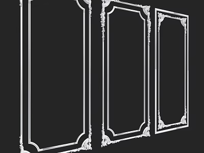 Architectural Decorative Carved Frame Elements With Intricate Detailed Ornamental Designs 3d model