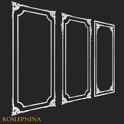 Architectural Decorative Carved Frame Elements With Intricate Detailed Ornamental Designs 3d model