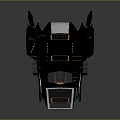 Black Sleek Spacecraft With Blue Cockpit And Light Details For Cosmic Exploration