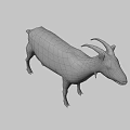Black And White Checkered Goat 3D Model With Artistic Design 3d model