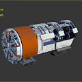 Large Orange And White Tunnel Boring Machine With Mechanical Structure Design 3d model