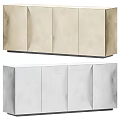 Modern Stylish Entryway Console Table And Side Cabinet With Beige Silver Finish Functional Storage Design 3d model