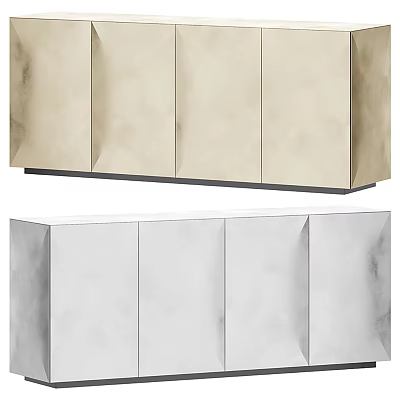 Modern Stylish Entryway Console Table And Side Cabinet With Beige Silver Finish Functional Storage Design 3d model