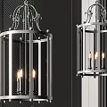Metal Chandeliers With Cylindrical Frame And Candle Bulbs For Interior Decor