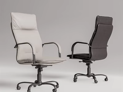 Ergonomic Modern Office Chairs Light And Dark Colors With Armrests And Wheels 3d model