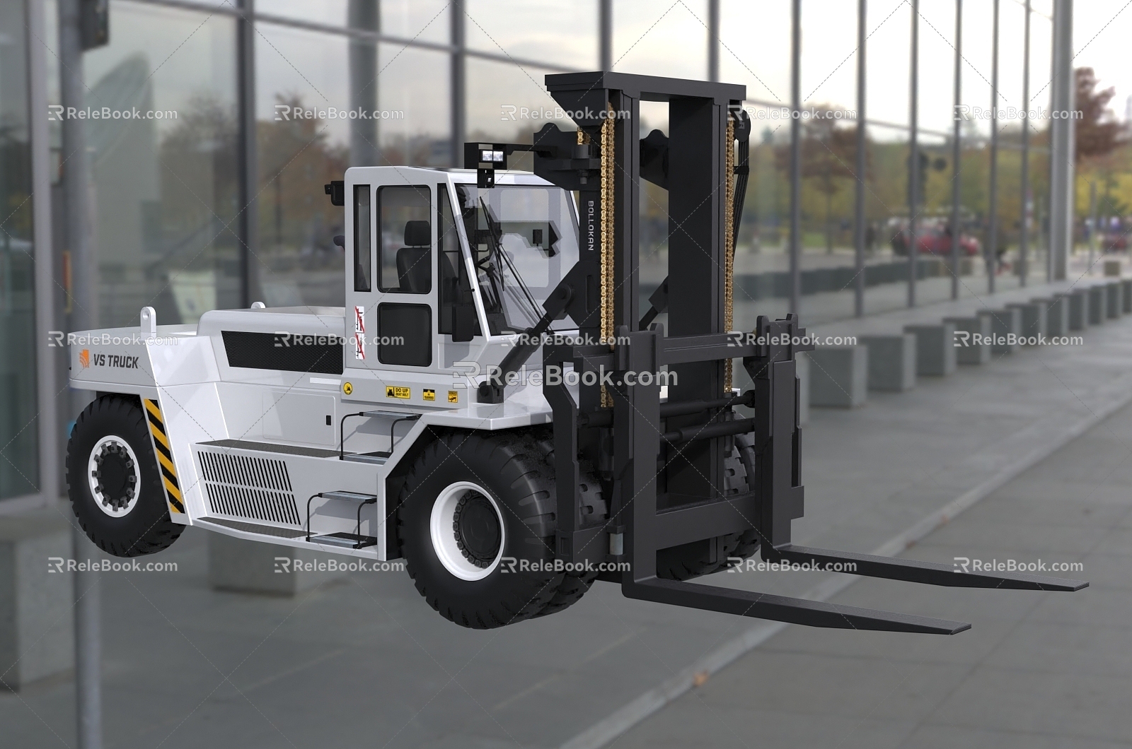 Modern Large Forklift Heavy Duty Industrial Operation Forklift 3d model